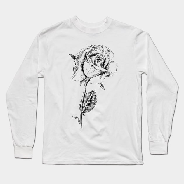 Rose Print Long Sleeve T-Shirt by rachelsfinelines